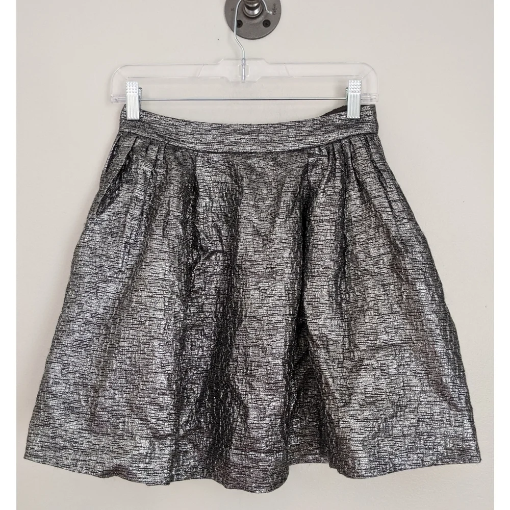 Kate Spade Aimee Metallic Textured Pleat Skirt